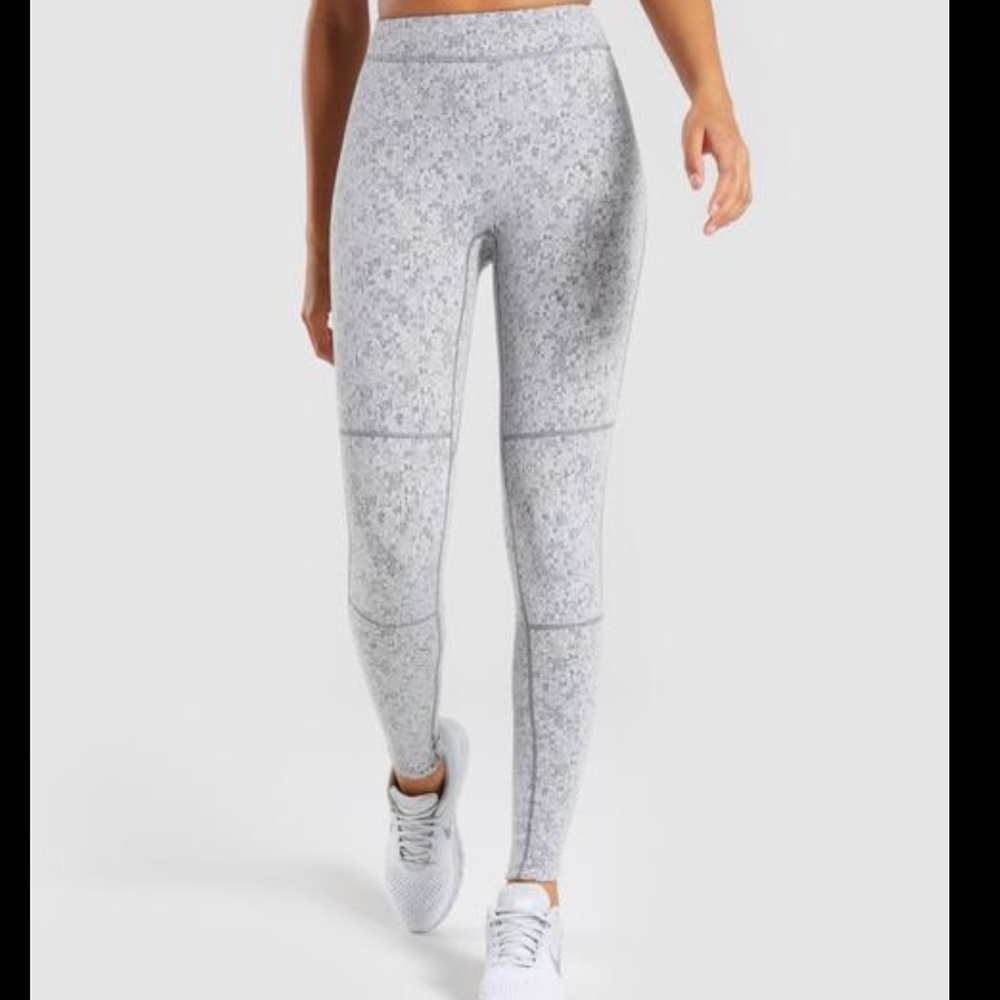 Gymshark Fleur Texture Leggings - Charcoal Marl